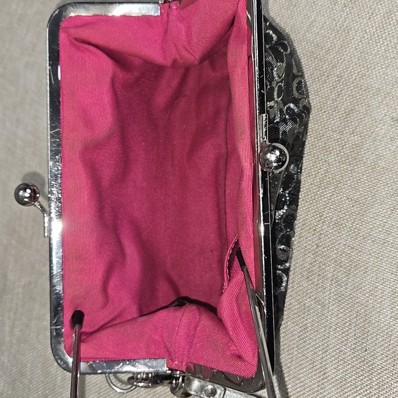 Coach Lurex Chenille Framed KIsslock Wristlet Purse - Picture 7 of 10